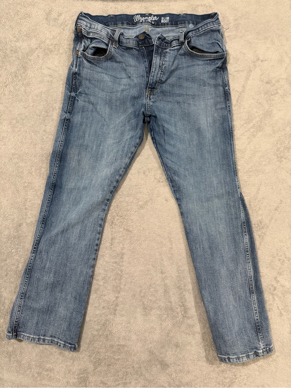 Wrangler Retro Slim Boot Jeans Men’s 36x30 Blue Denim Slim Bootcut Medium Wash